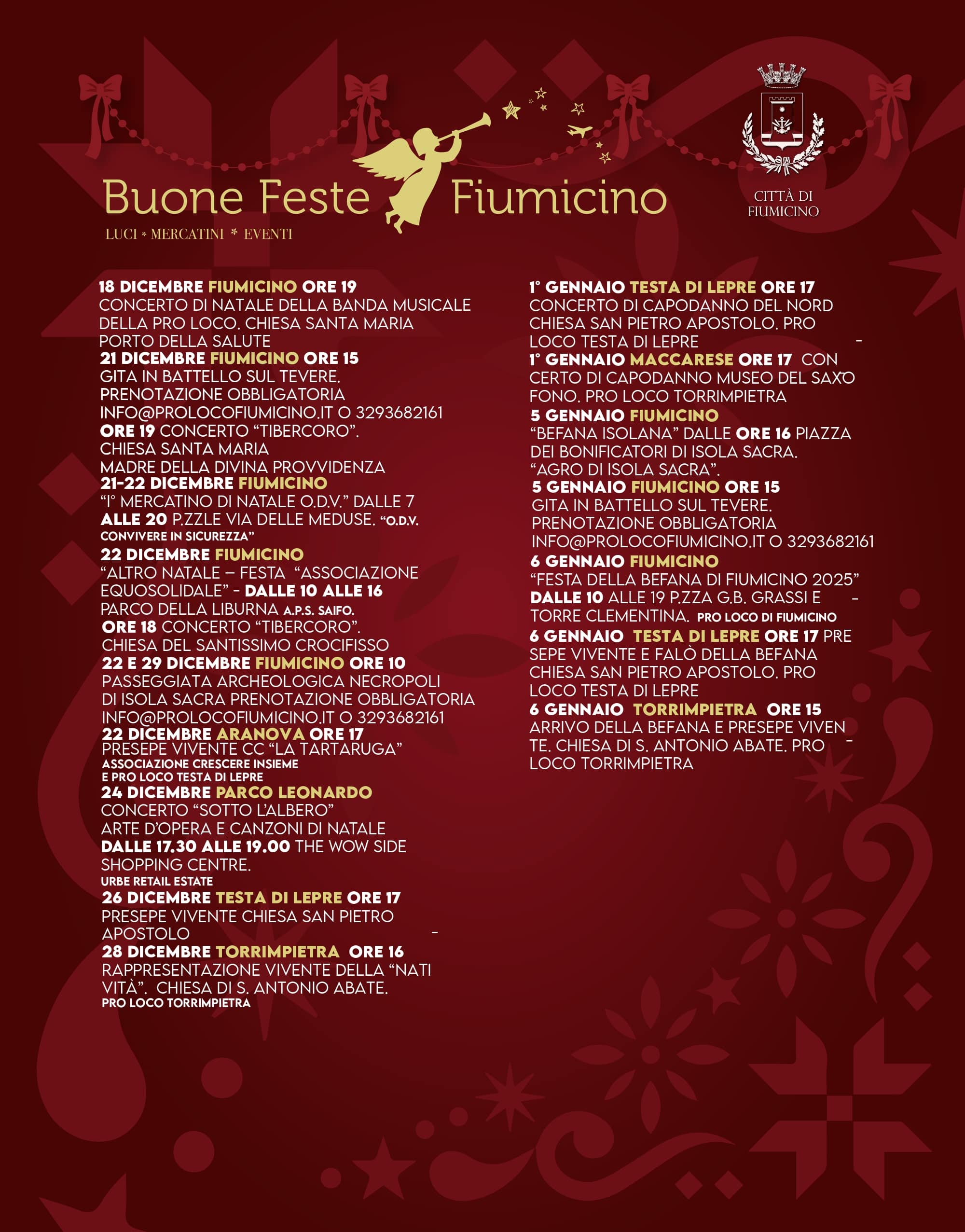 L’Amministrazione Comunale sostiene le Pro Loco per una città in festa. Eventi natalizi 2024/25